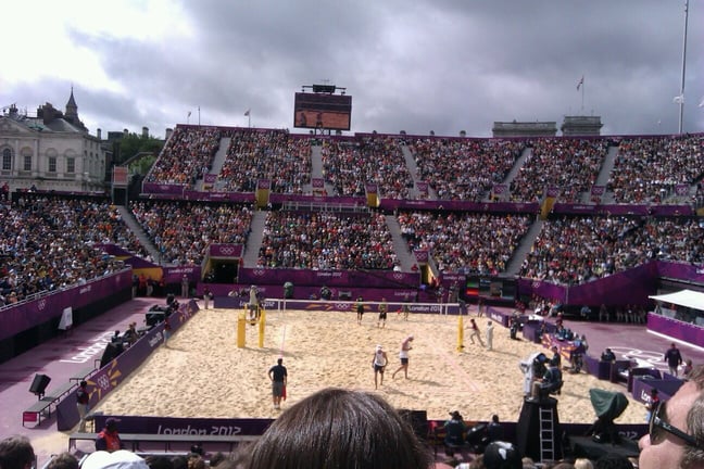 London2012 Olympic Games beach volleyball - fully temporary arena overlay venue